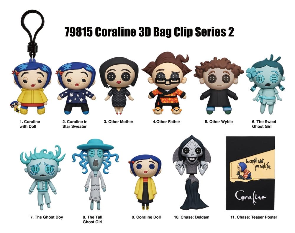 Coraline 3D Schaumstoff-Taschenanhänger Serie 2 Display (24)