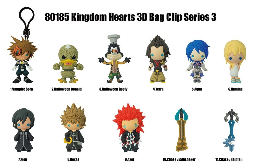 Kingdom Hearts 3D PVC-Taschenanhänger Series 3 Display (24)