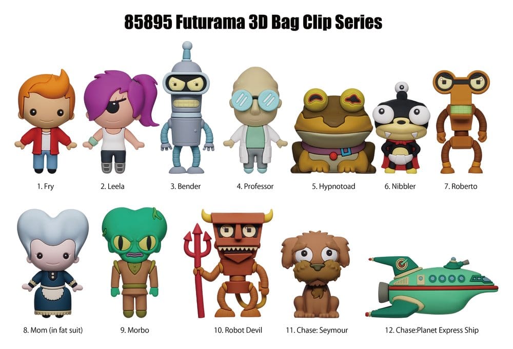 Futurama 3D PVC-Taschenanhänger Series 1 Display (24)