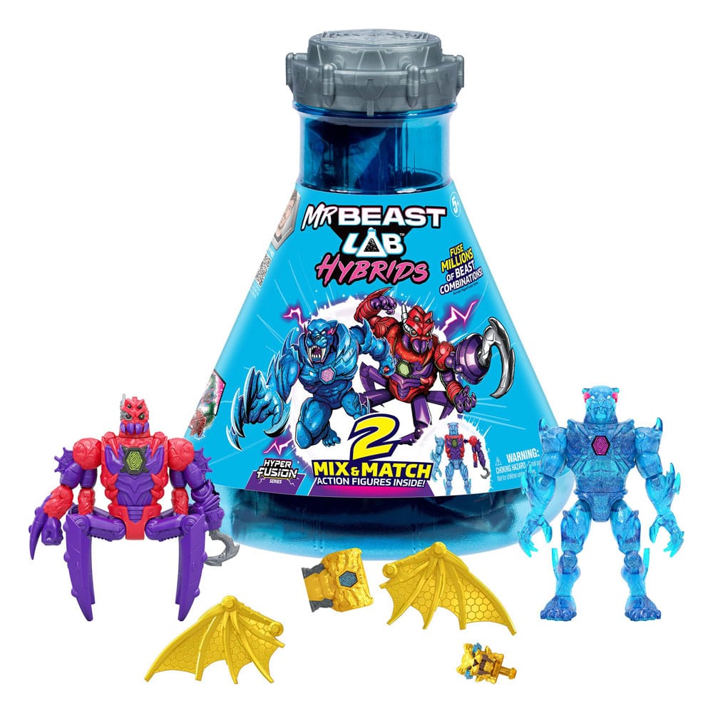 Mr. Beast Lab Hybrids Series 2 Mini Figuren 2er-Pack Spider vs Energy Panther 11 cm