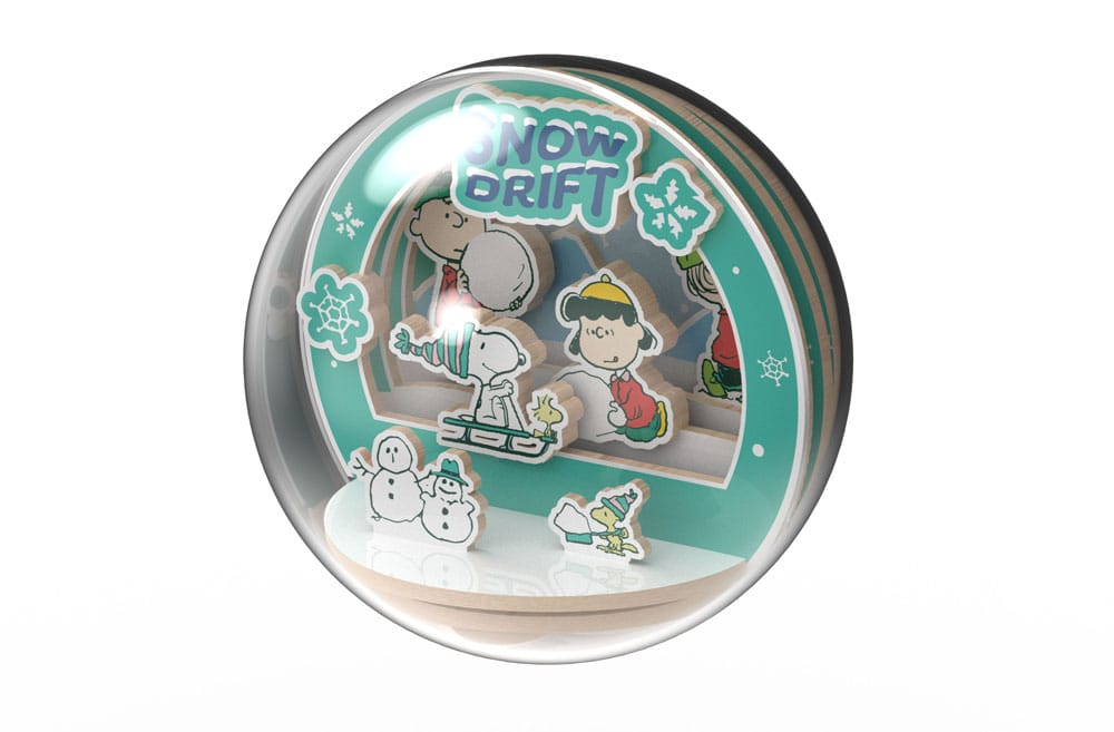 Die Peanuts Puremind Modellbausatz Wooden Theater Globe Snow Drift
