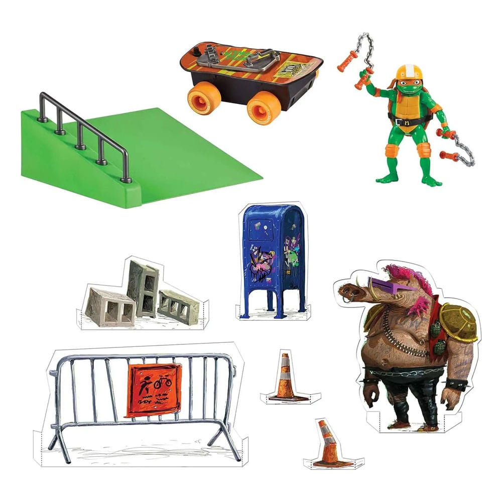 Teenage Mutant Ninja Turtles: Mutant Mayhem Build N' Shred Skatepark Sortiment (8)