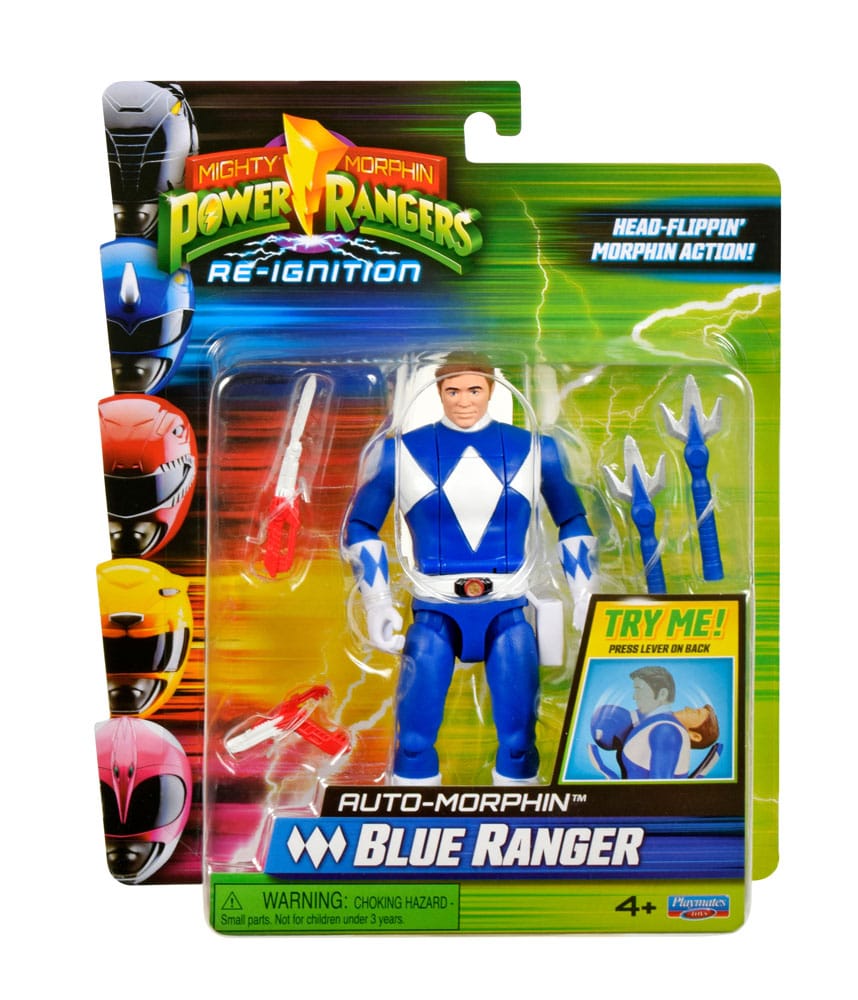 Power Rangers Actionfigur Auto-Morphin Blue Ranger 12 cm