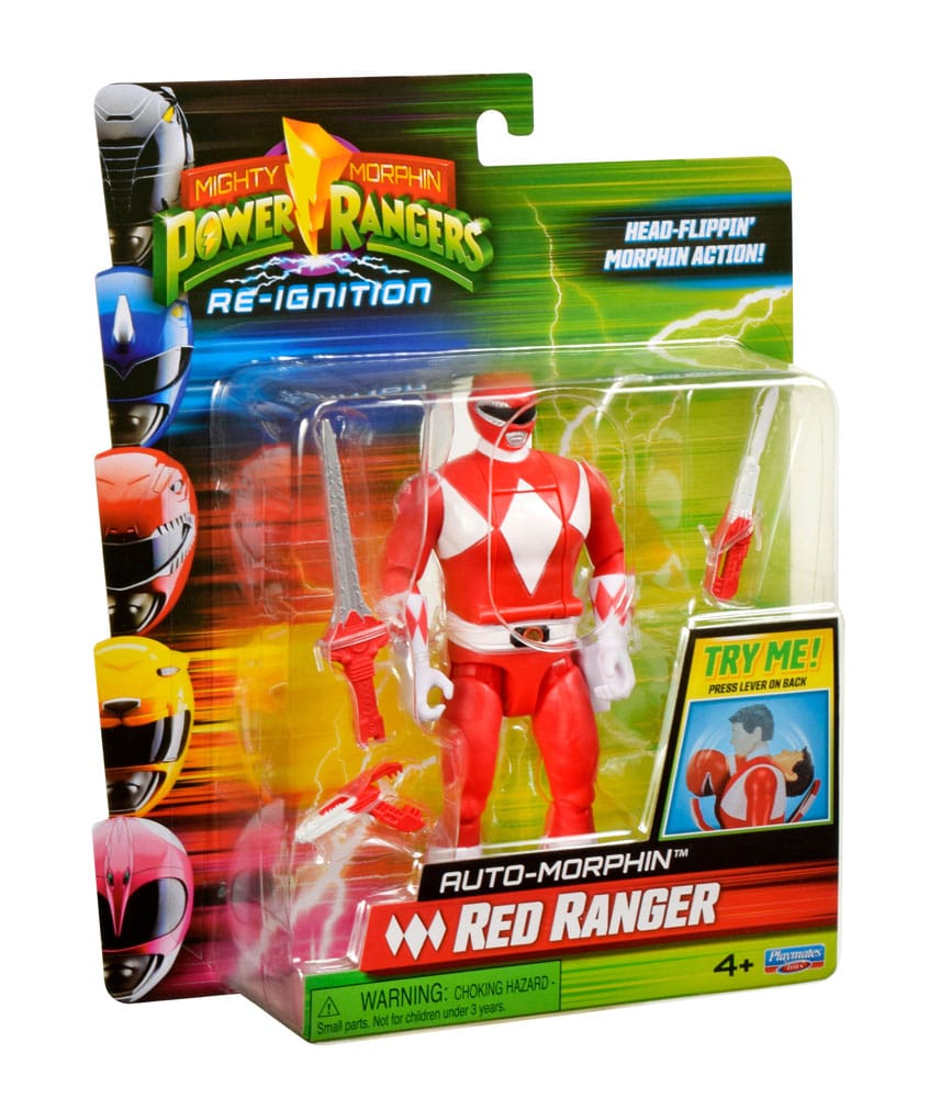 Power Rangers Actionfigur Auto-Morphin Red Ranger 12 cm