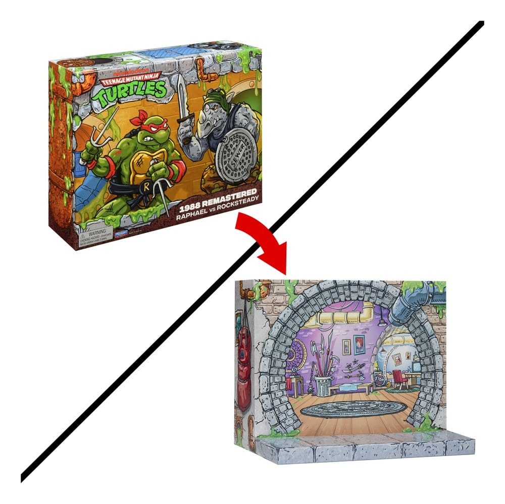 Teenage Mutant Ninja Turtles: Remastered Actionfiguren Raphael vs. Rocksteady