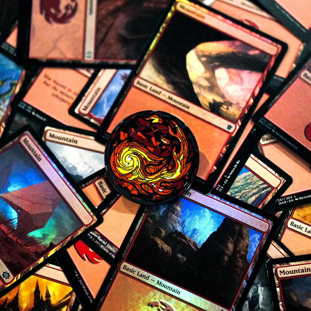 Magic: The Gathering Ansteck-Pins Blind Box Mystery Stained Glass Lands Sortiment (10)