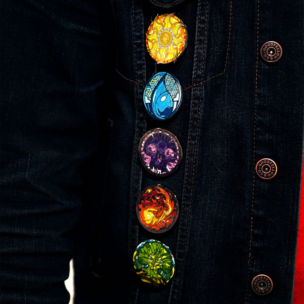 Magic: The Gathering Ansteck-Pins Blind Box Mystery Stained Glass Lands Sortiment (10)