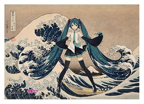 Katsushika Hokusai x Hatsune Miku Acrylpanel Thirty-six Views of Mount Fuji The Great Wave off Kanagawa 30 cm