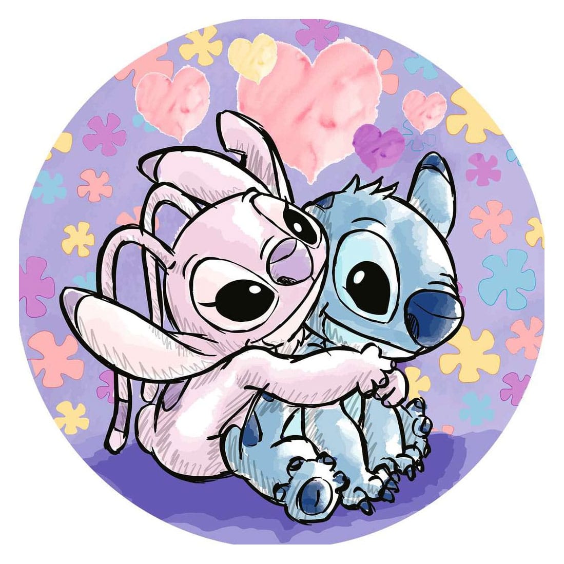 Lilo & Stitch Rund-Puzzle Stitch (500 Teile)