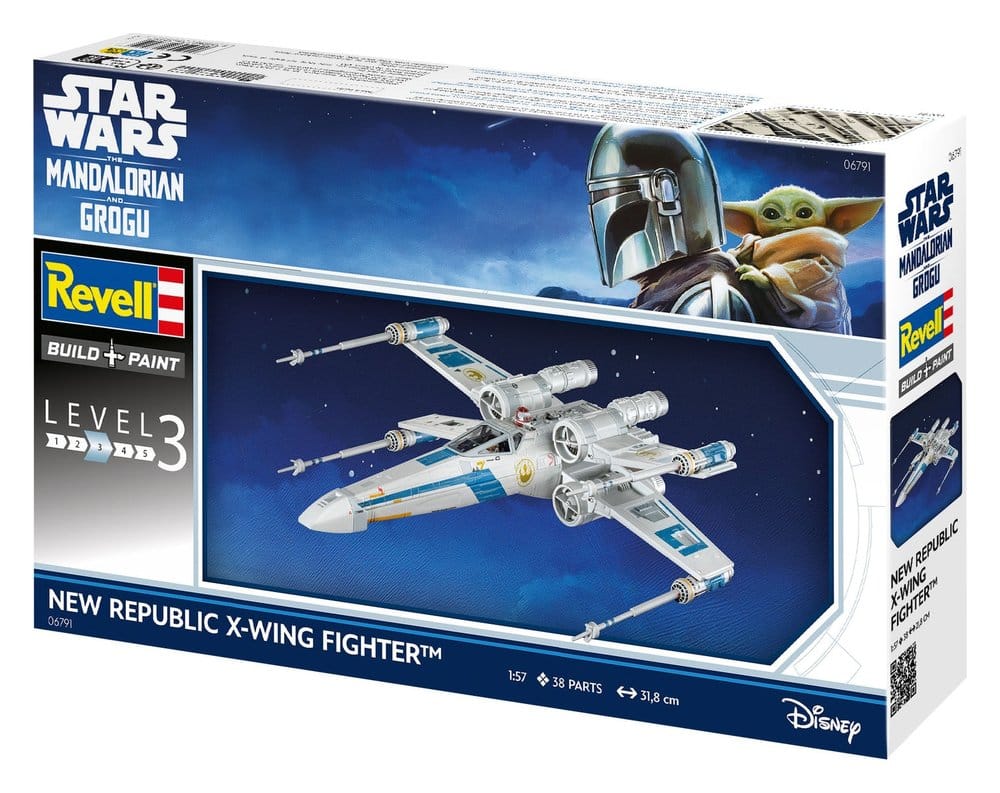 Star Wars The Mandalorian and Grogu Revell Modellbausatz 1/57 New Republic X-Wing Fighter 22 cm