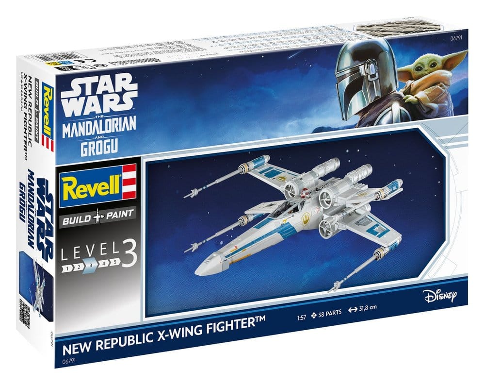 Star Wars The Mandalorian and Grogu Revell Modellbausatz 1/57 New Republic X-Wing Fighter 22 cm