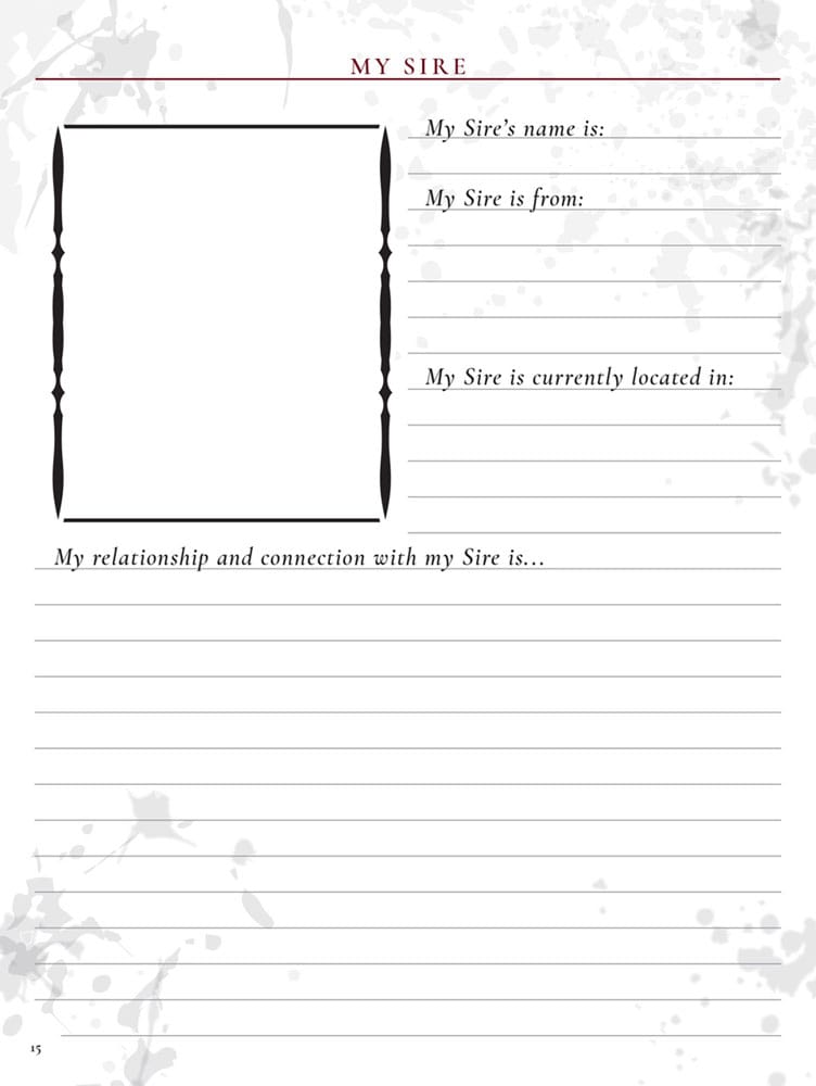 Vampire: The Masquerade 5th Edition RPG Journal Expanded Character Sheet Journal *Englische Version*