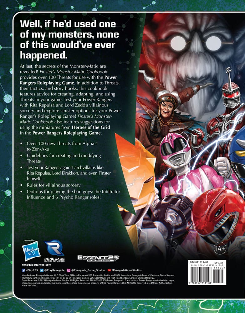 Power Rangers RPG Buch Finster's Monster-Matic Cookbook Sourcebook *Englische Version*
