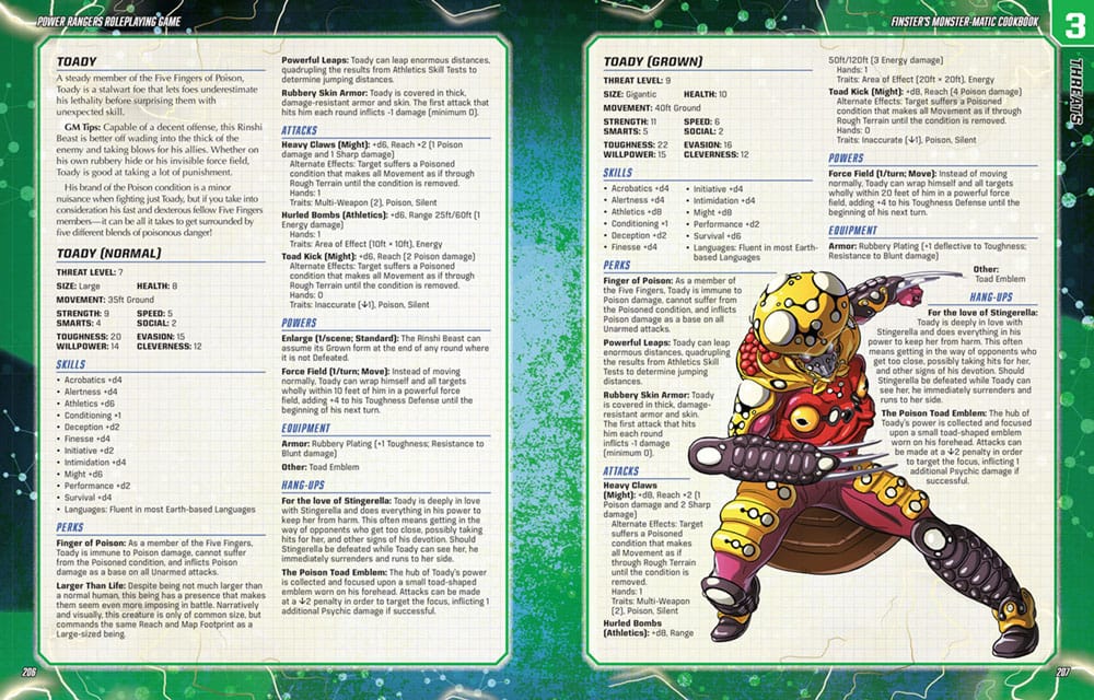 Power Rangers RPG Buch Finster's Monster-Matic Cookbook Sourcebook *Englische Version*