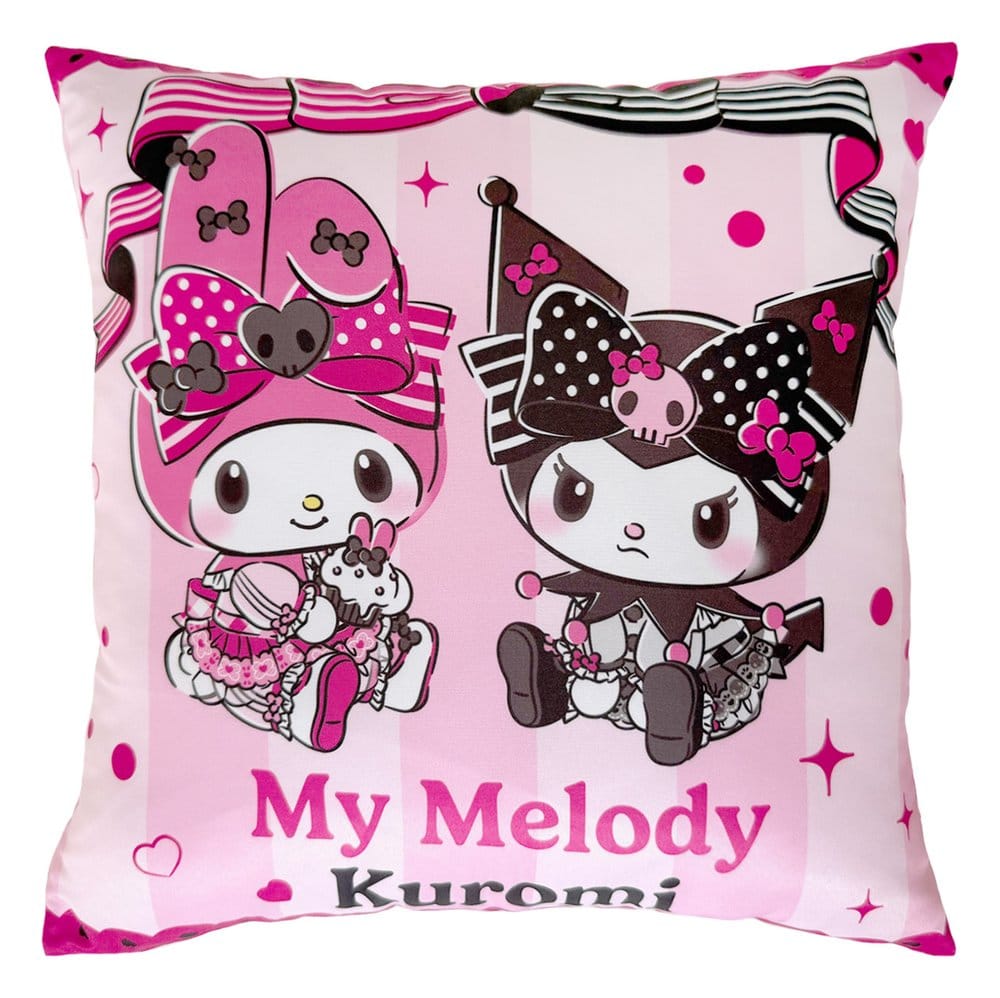 Sanrio Pink Black Party Series Kissen Kuromi & My Melody 35 x 35 cm