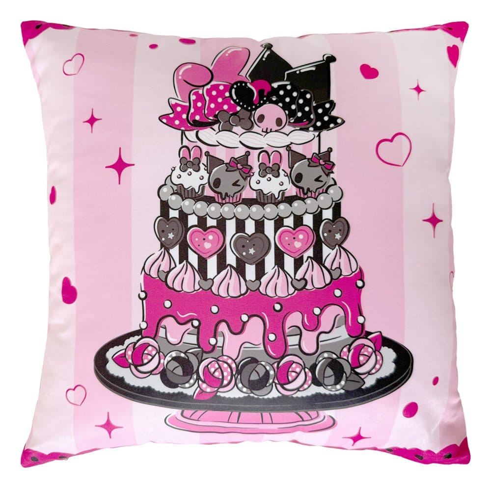 Sanrio Pink Black Party Series Kissen Kuromi & My Melody 35 x 35 cm