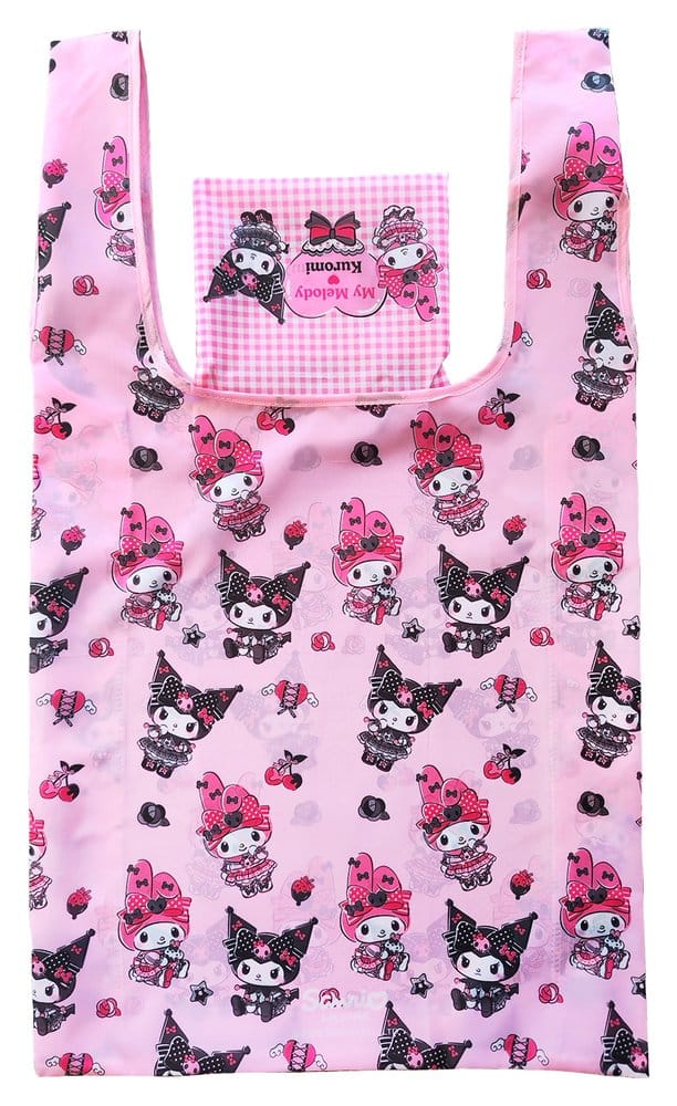 Sanrio Pink Black Party Series Tragetasche Kuromi & My Melody Foldable