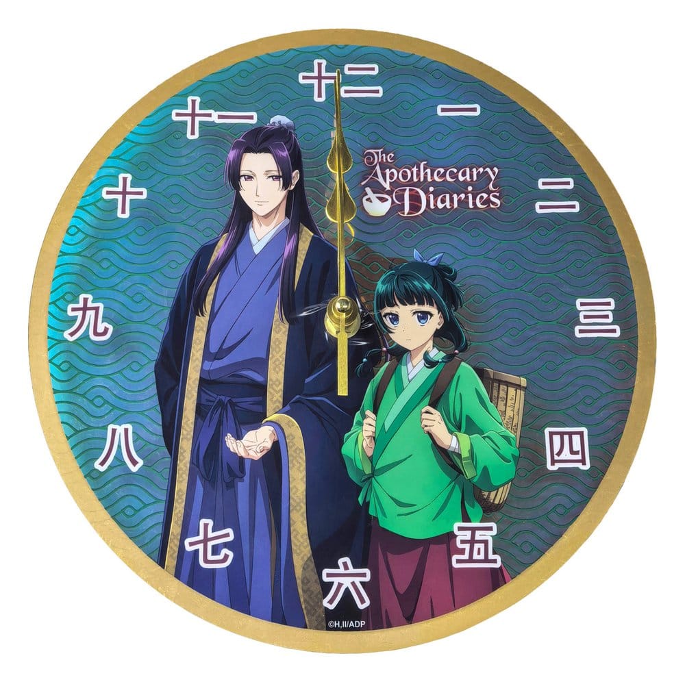 Die Tagebücher der Apothekerin Acryl Wanduhr Maomao & Jinshi Holographic 24 x 24 cm