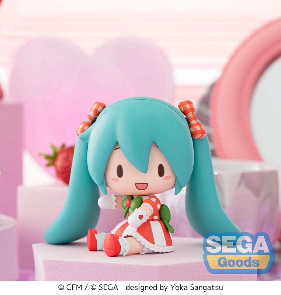 Character Vocal Series 01: Hatsune Miku Fuwa Petit Chibi Figur Hatsune Miku x Love and Berry Dress Up and Dance! Lovely Strawberry 8 cm