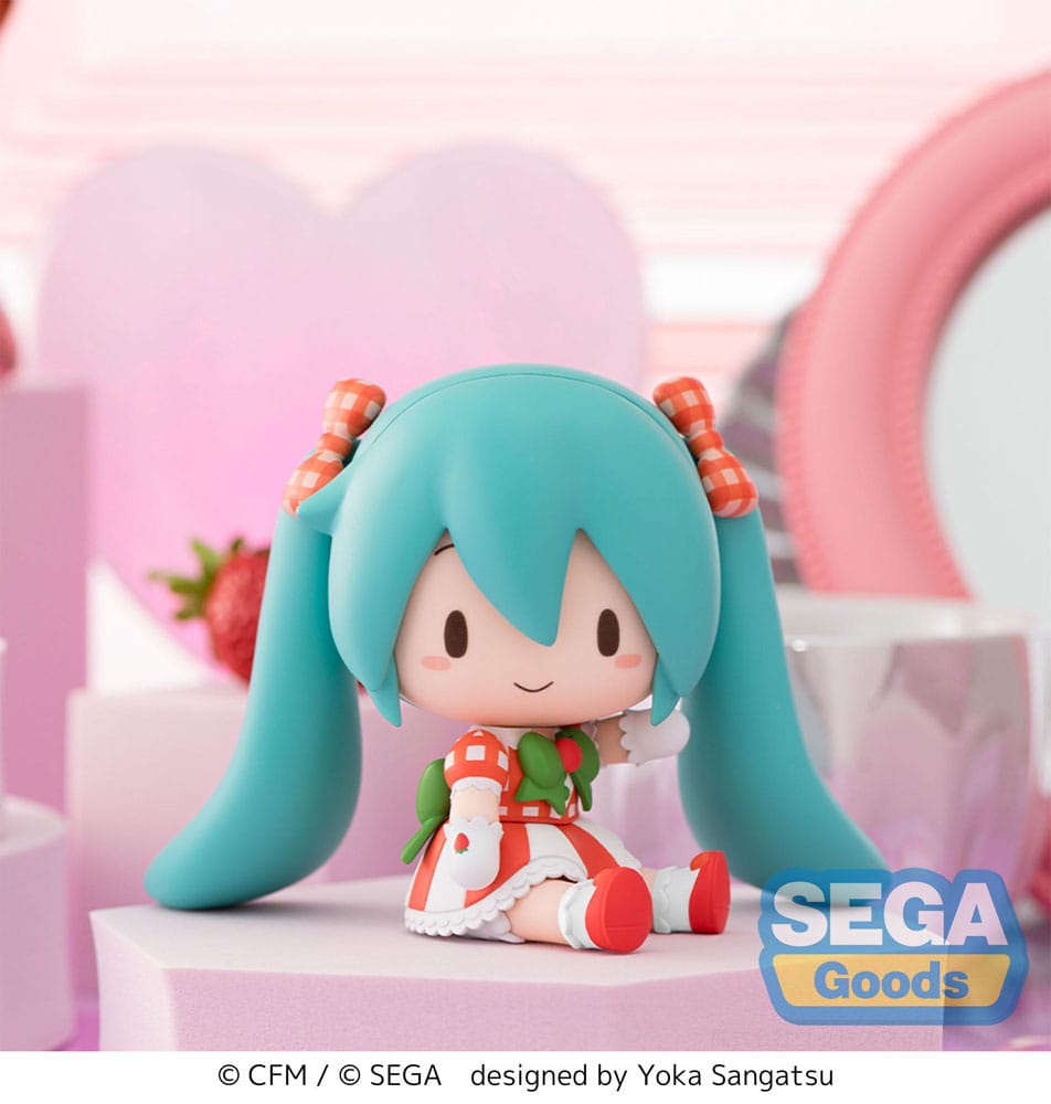 Character Vocal Series 01: Hatsune Miku Fuwa Petit Chibi Figur Hatsune Miku x Love and Berry Dress Up and Dance! Lovely Strawberry 8 cm