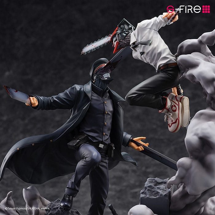 Chainsaw Man Statue Super Situation Figure Chainsaw Man vs. Samurai Sword 26 cm