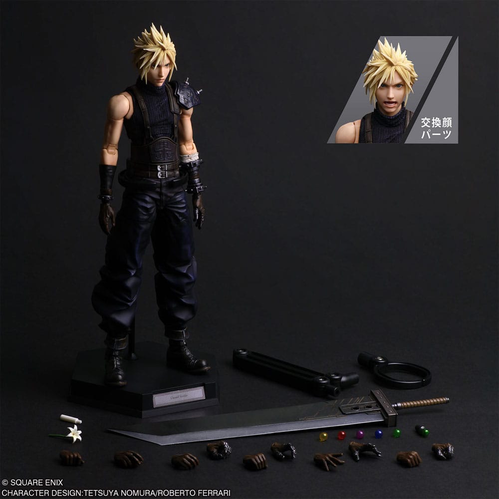 Final Fantasy VII Rebirth Play Arts Shin Actionfigur Cloud Strife 27 cm