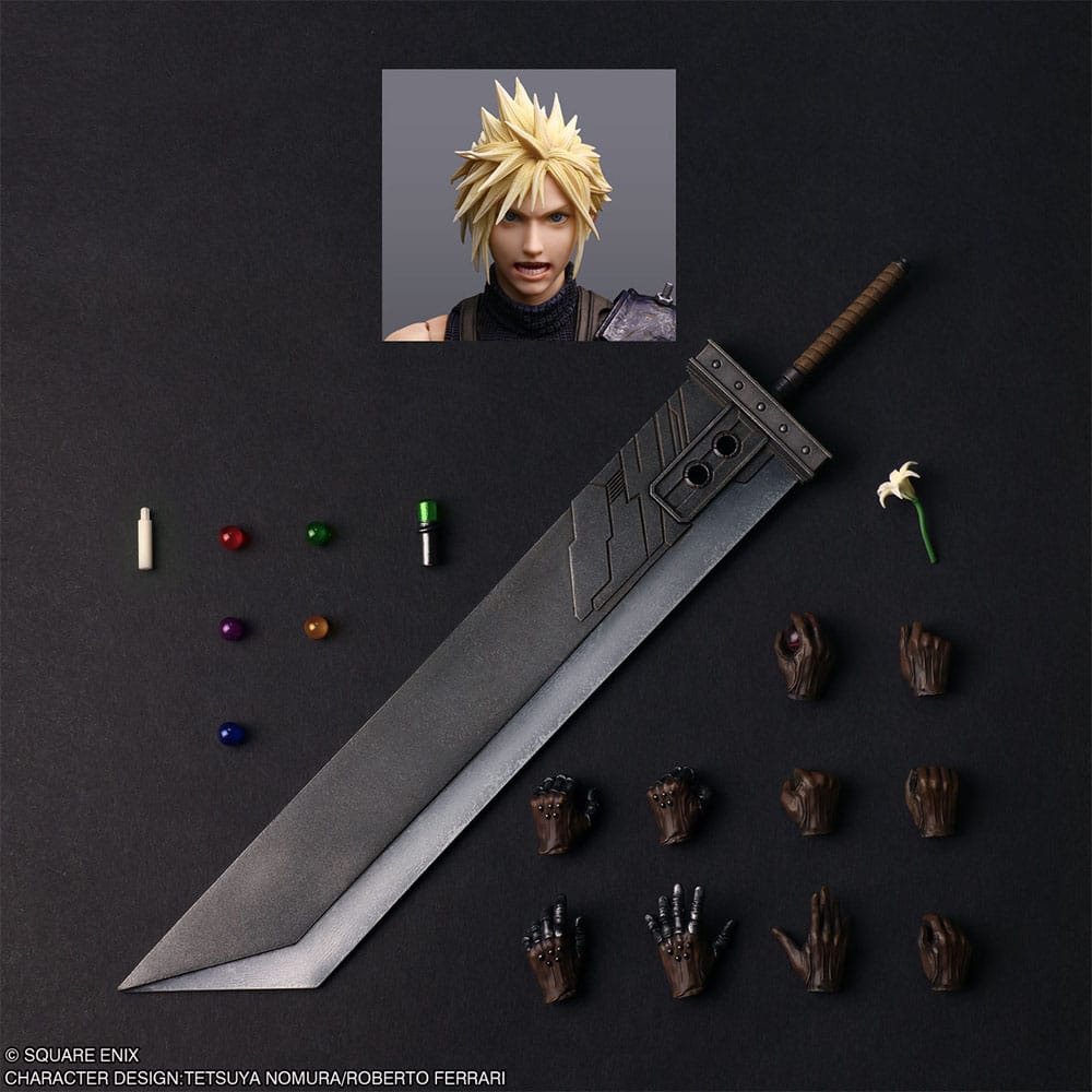 Final Fantasy VII Rebirth Play Arts Shin Actionfigur Cloud Strife 27 cm