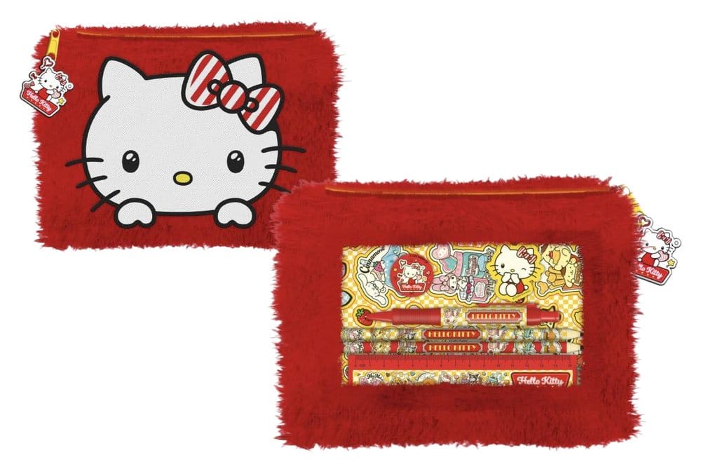 Hello Kitty and Friends Plüsch-Federmäppchen American Diner Version Set Display (12)