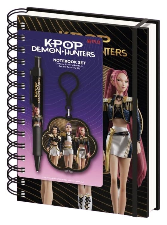 KPop Demon Hunters Notizbuch mit Stift & Anhänger Golden Display (10)