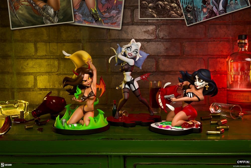 Coffin Comics Designer Statuen-Set Sleepover In Hell