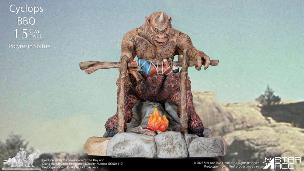 Ray Harryhausen Diorama 1/8 Cyclops Barbecue Scene 17 cm