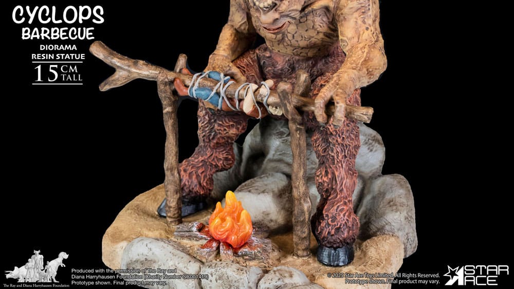 Ray Harryhausen Diorama 1/8 Cyclops Barbecue Scene 17 cm
