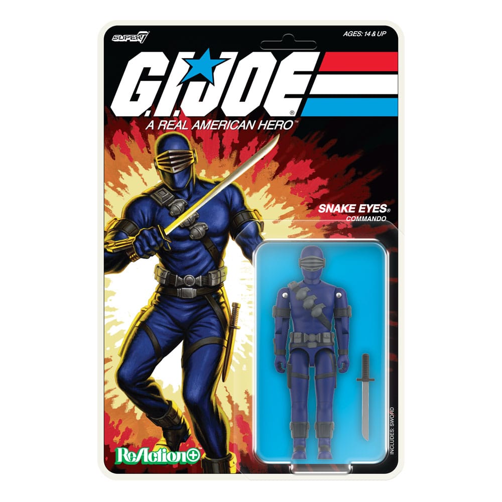 GI Joe ReAction+ Actionfigur Wave 3 Snake Eyes (Cartoon) 10 cm