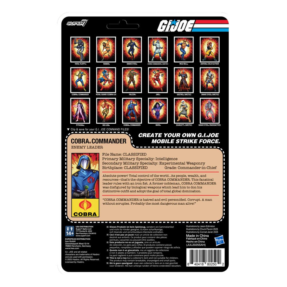 GI Joe ReAction+ Actionfigur Wave 06 Cobra Commander (Movie, Black Cape) 10 cm
