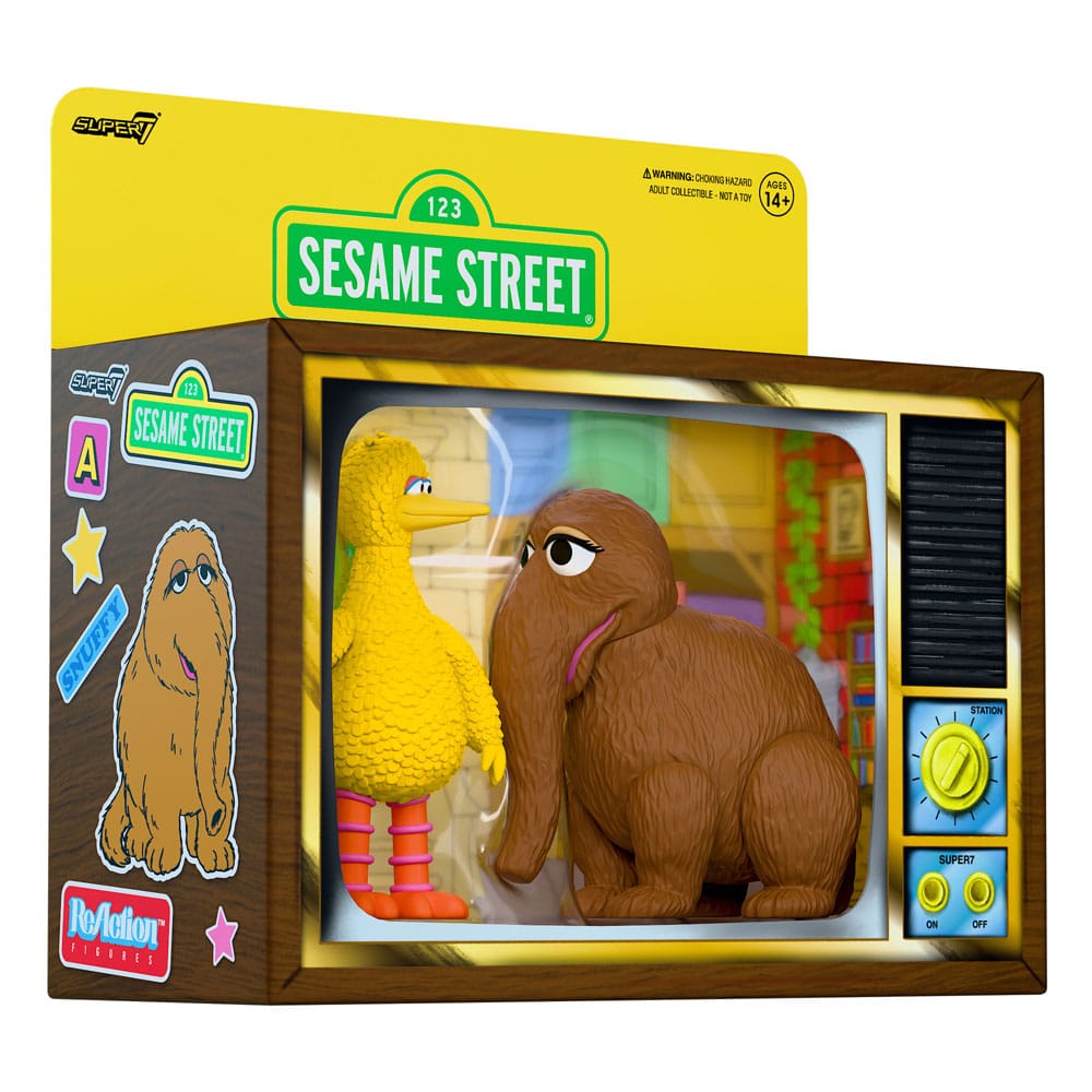 Sesamstraße ReAction Actionfiguren 2er-Pack Big Bird and Mr. Snuffleupagus 10 cm
