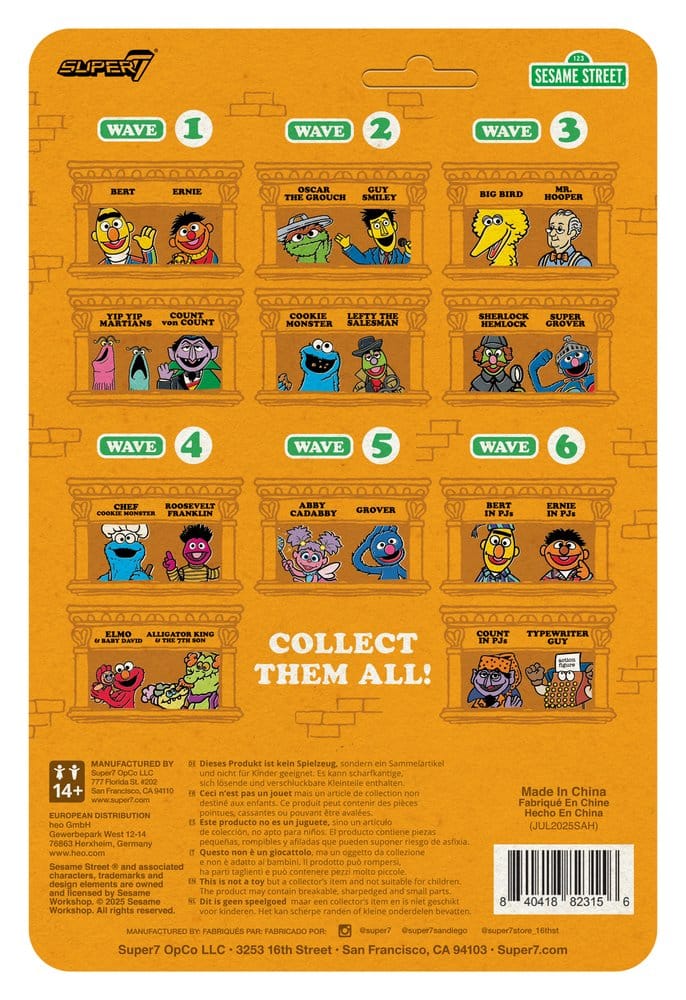 Sesamstraße ReAction Actionfigur Wave 06 Bert (PJ) 10 cm