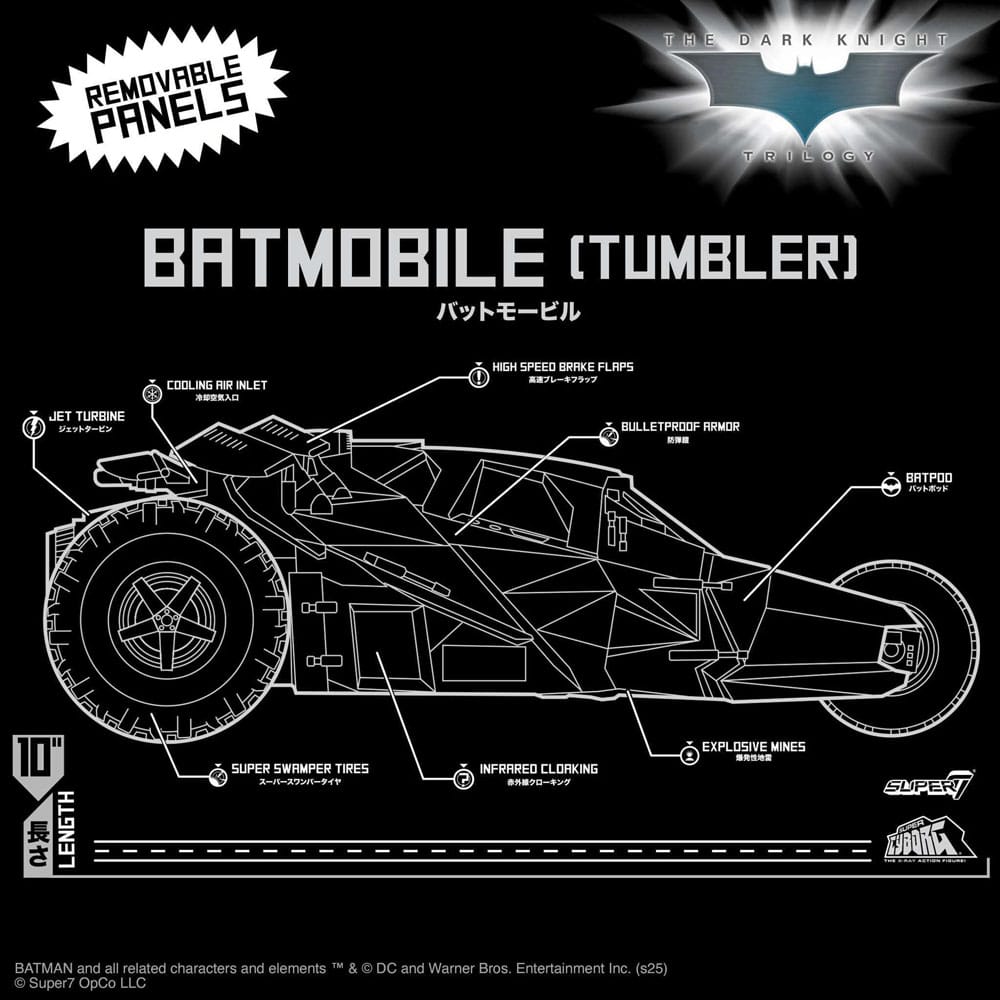 Batman 1989 Super Cyborg Fahrzeug Batmobile Tumbler (Full Color) 33 cm