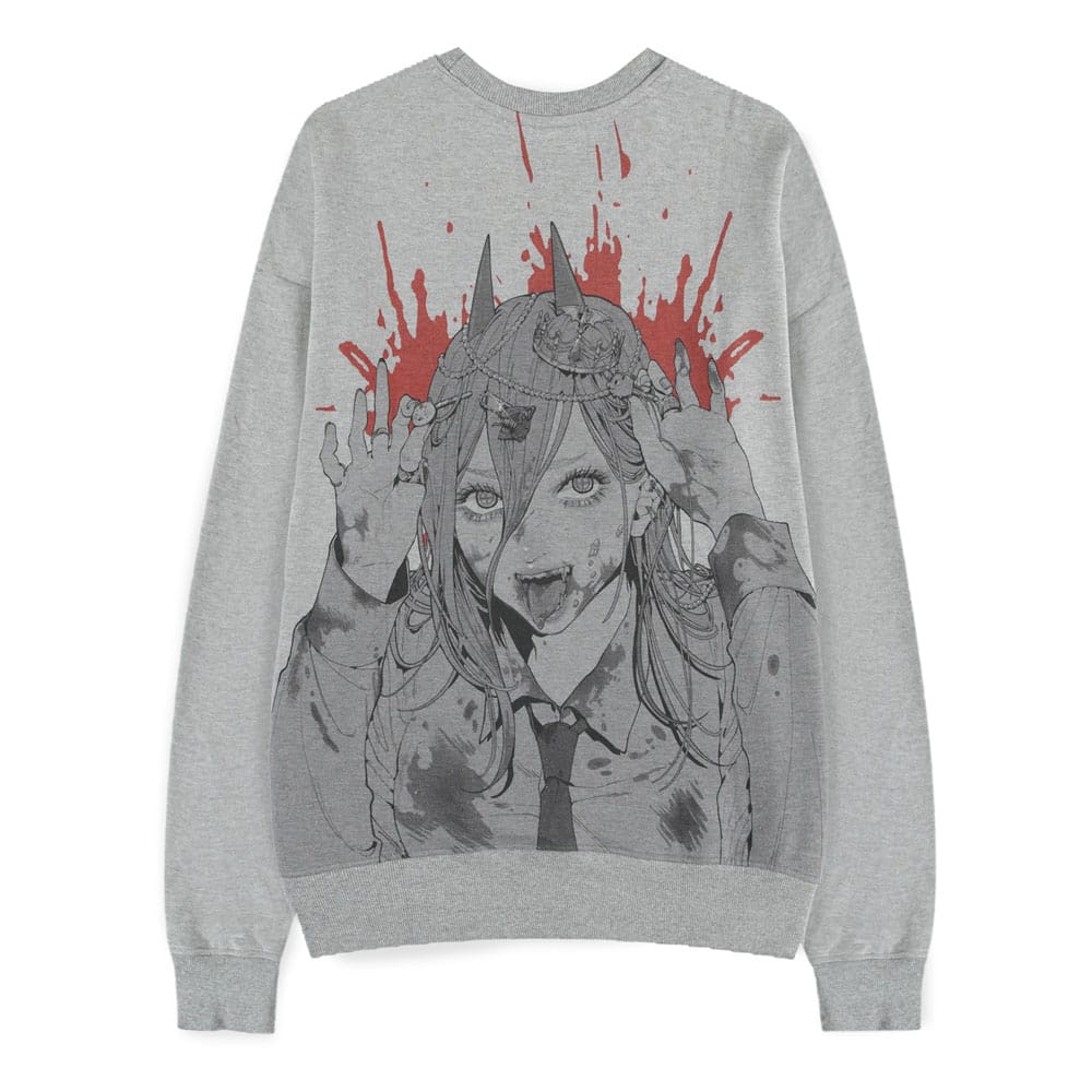 Chainsaw Man Pullover Power Grey Melange Größe XXL