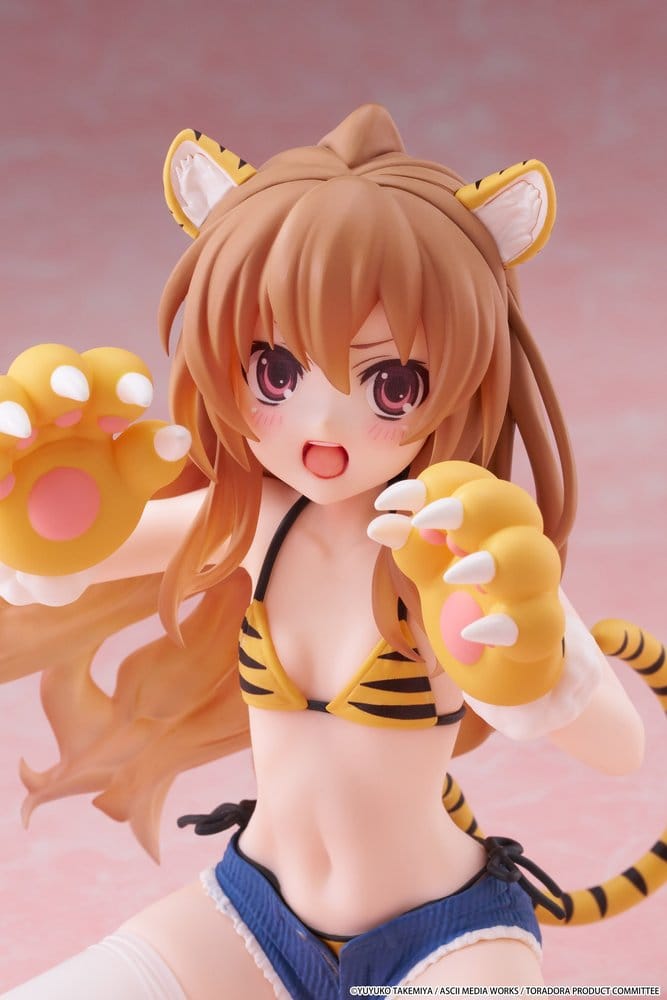 Toradora! Desktop Cute PVC Figur Taiga Aisaka (Tiger Costume Swimwear Ver.) 13 cm