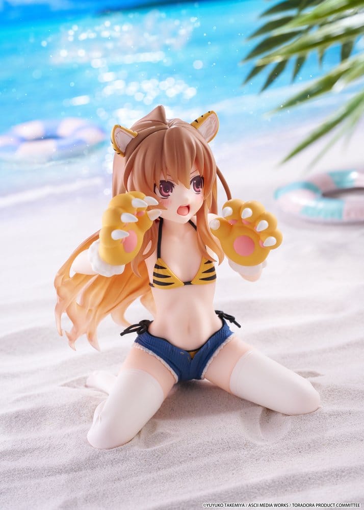 Toradora! Desktop Cute PVC Figur Taiga Aisaka (Tiger Costume Swimwear Ver.) 13 cm