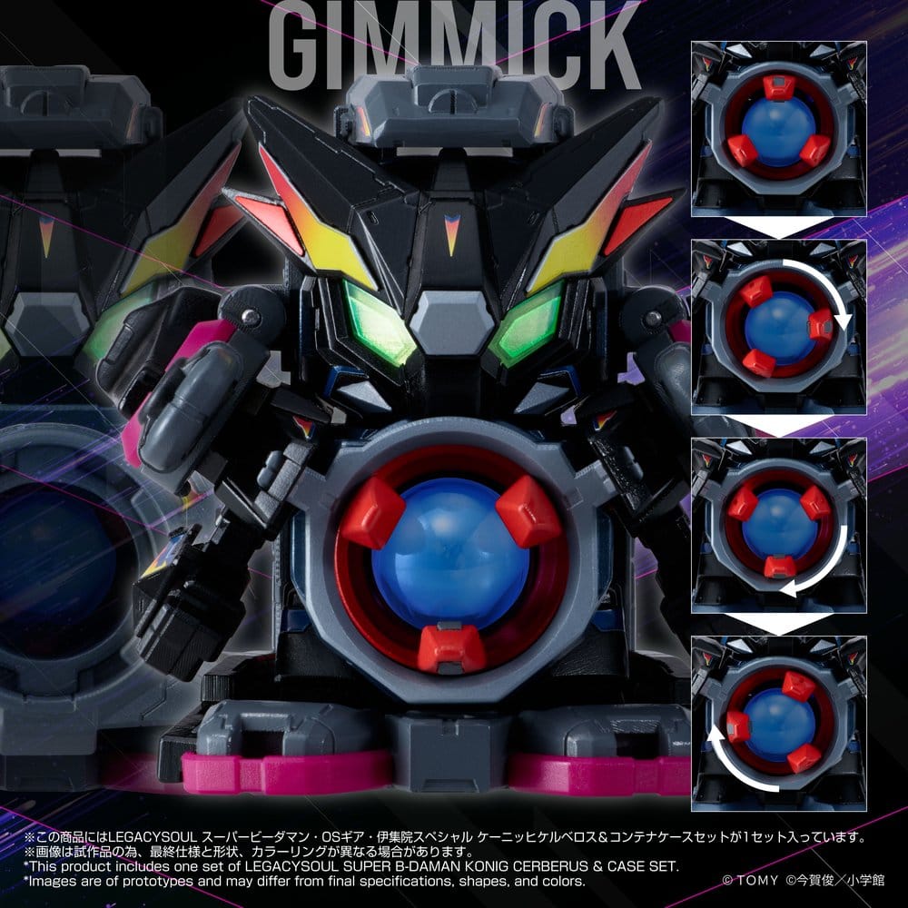 Legacysoul Super B-Daman Actionfiguren Konig Cerberus & Case Set