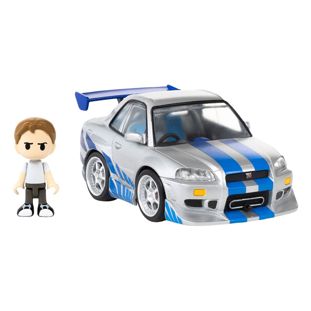 Fast & Furious Q-Village Fahrzeug mit Minifigur Nissan Skyline GT-R (R34) 9 cm