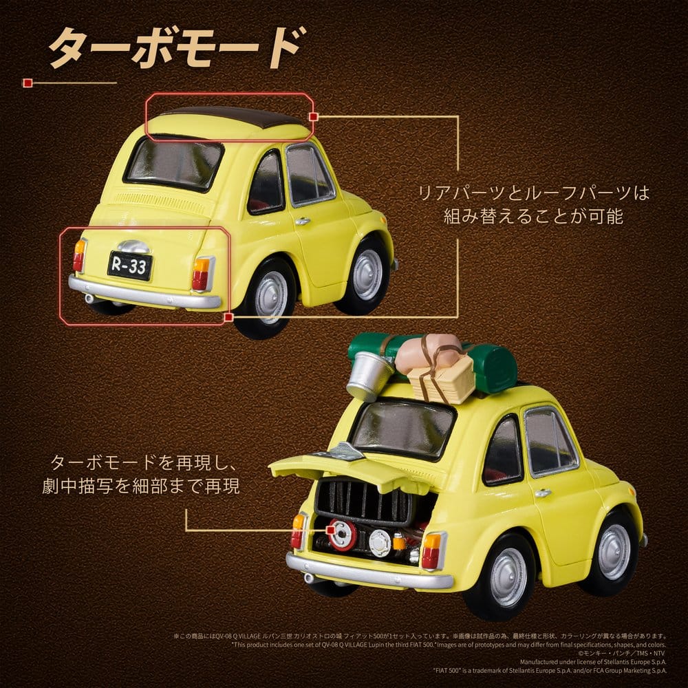 Lupin the Third: The Castle of Cagliostro Q Village PVC Figur QV-08 Fiat 500 8 cm