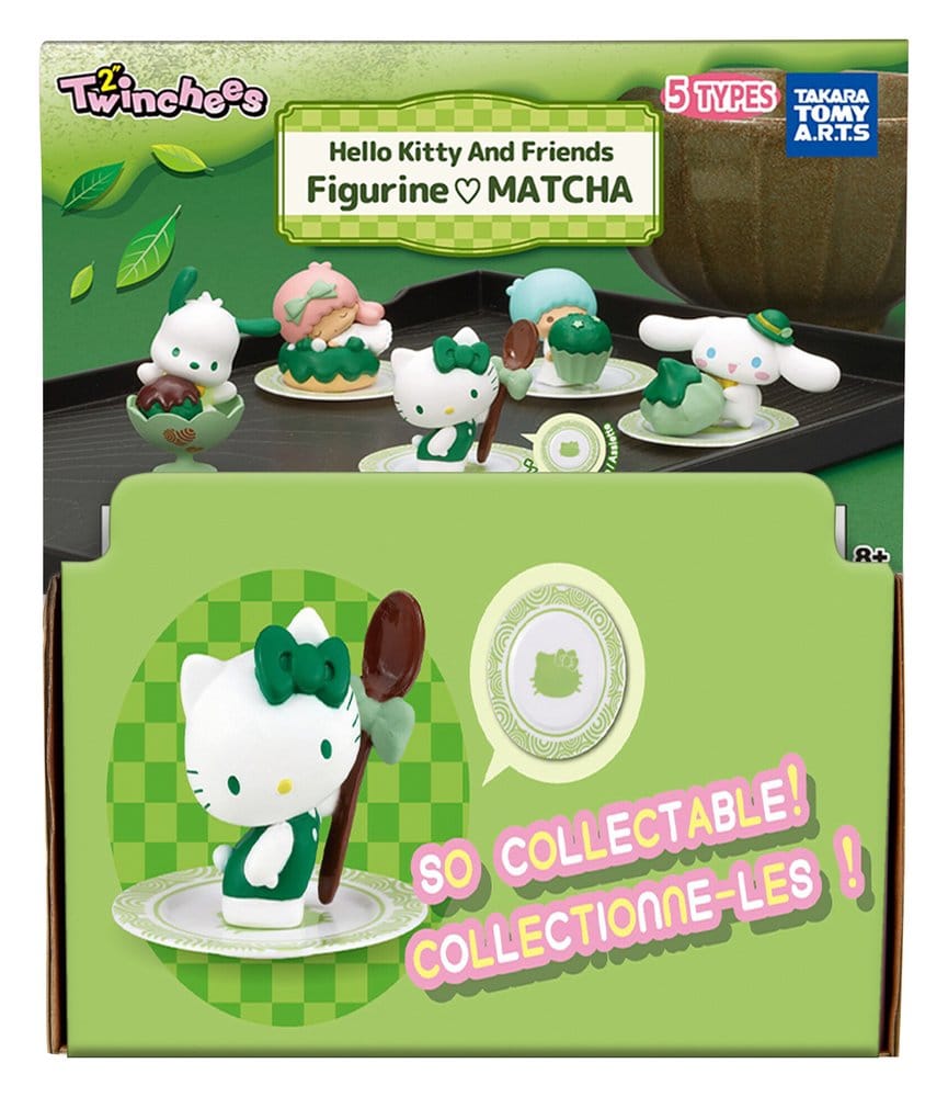 Sanrio Twinchees Minifiguren Hello Kitty & Friends Ich liebe Matcha 5 cm Blind Pack Display (24)