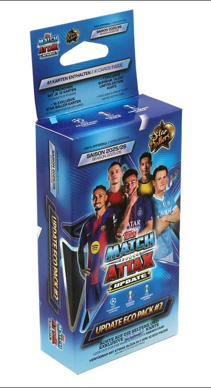 UEFA Champions League Match Attax Trading Cards 2025/26 Eco Pack Update Star Ballers *Deutsche Version*