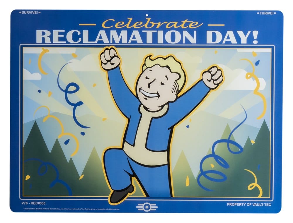 Fallout Metallschild Reclamation Day