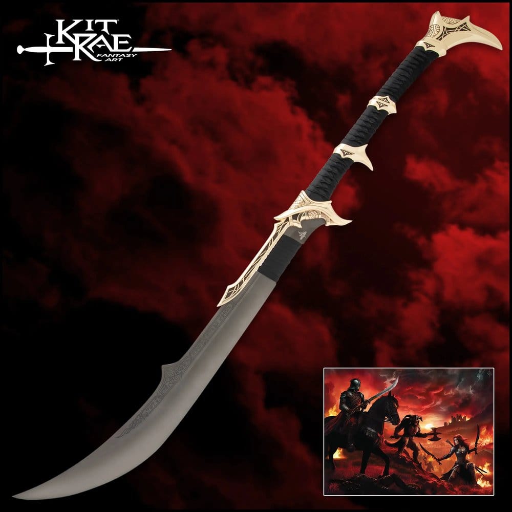 Kit Rae Swords of the Ancients Replik Savathos-Mithrodin Kriegsschwert Gold Version 111 cm