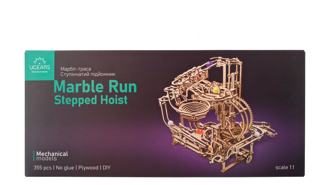 Ugears 3D-Holzpuzzle Murmel-Stufenbahn
