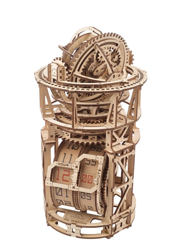 Ugears 3D-Holzpuzzle Tourbillon-Tischuhr Sternengucker