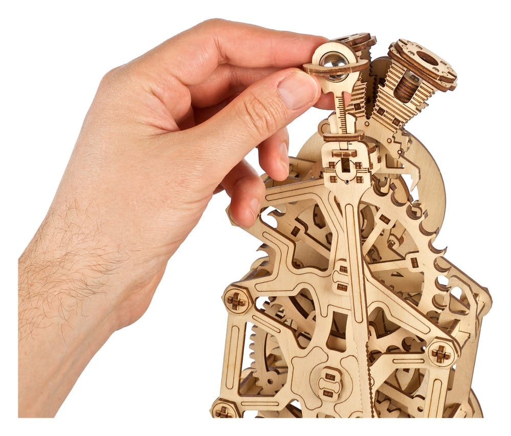Ugears 3D-Holzpuzzle Motoren-Uhr